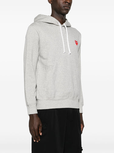 Unisex Hoodie Red Heart in Grey from Comme des Garçons Play