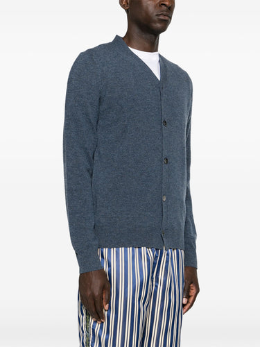 Unisex Knit Cardigan in Navy from Comme des Garçons Play