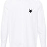 CDG Play - unisex long sleeve shirt black heart in white - 1