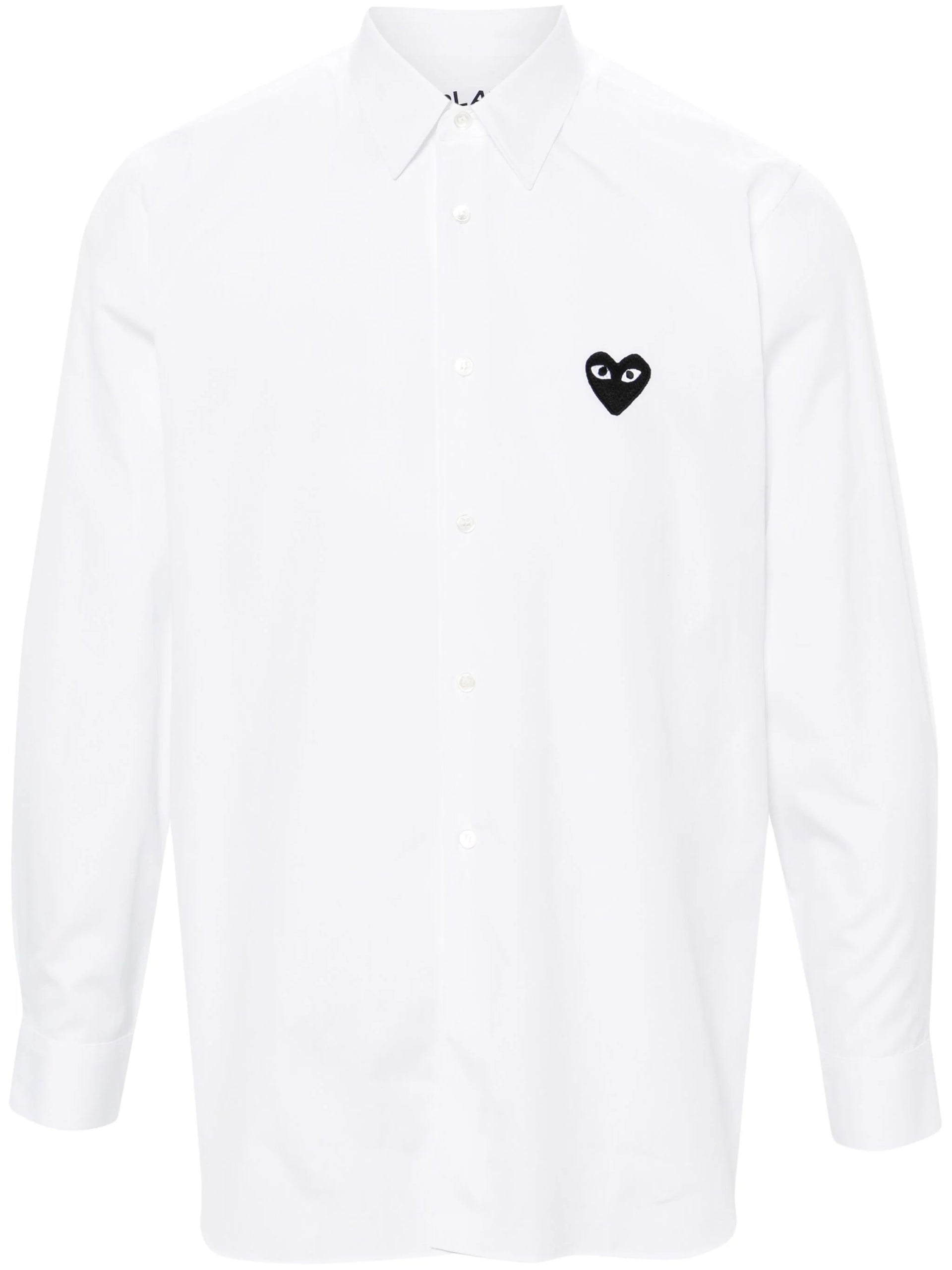Unisex Long Sleeve Shirt Black Heart White XS