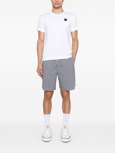 Unisex Short Sleeve T-Shirt Black Heart in White from Comme des Garçons Play