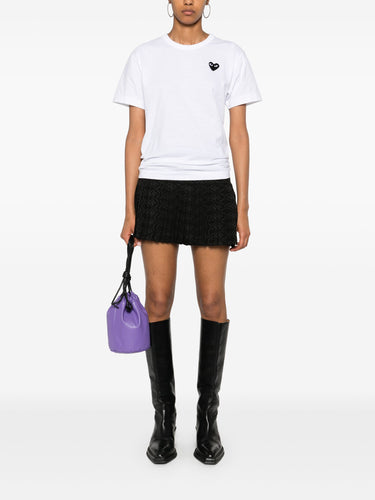 Unisex Short Sleeve T-Shirt Black Heart in White from Comme des Garçons Play
