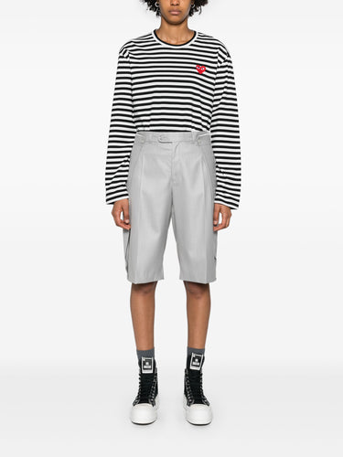 Unisex Striped Tee Red Heart in Black from Comme des Garçons Play
