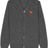 Unisex Wool Cardigan Red Heart in Grey from Comme des Garçons Play