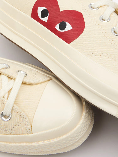 Converse Low 'Chuck Taylor' Sneakers - White-[-Comme des Garçons Play-2