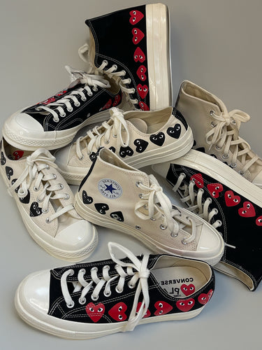 Converse Low 'Chuck Taylor' Sneakers Multi Heart - White-[-Comme des Garçons Play-3