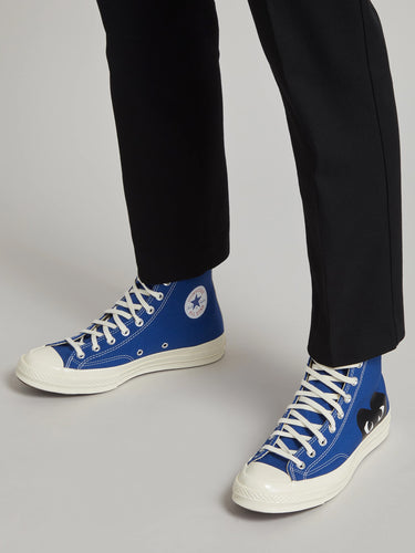 Converse High 'Chuck Taylor' Sneakers - Blue-[-Comme des Garçons Play-2