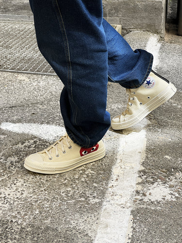 Converse High 'Chuck Taylor' Sneakers - White-[-Comme des Garçons Play-2
