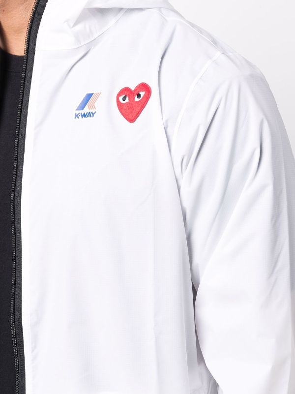 Comme des Garçons PLAY x K-Way Anorak White