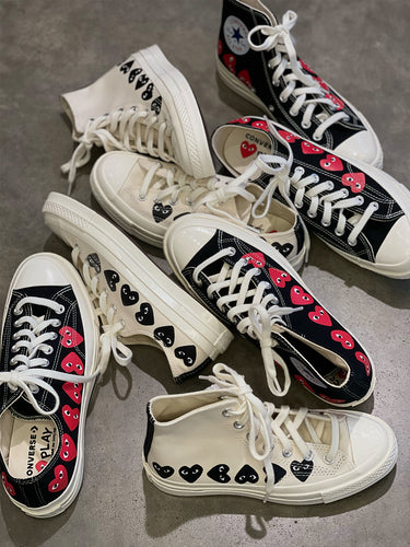 Converse High 'Chuck Taylor' Sneakers Multi Heart - Black-[-Comme des Garçons Play-2