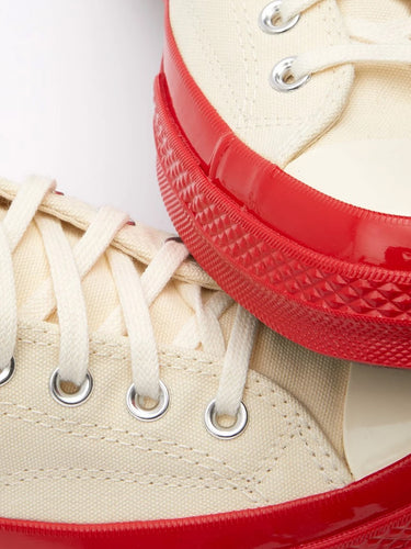 Converse High 'Chuck Taylor' Sneaker Red Sole - White-[-Comme des Garçons Play-2