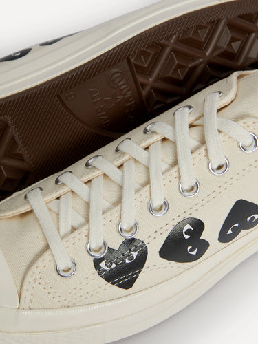 Converse Low 'Chuck Taylor' Sneakers Multi Heart - White-[-Comme des Garçons Play-2