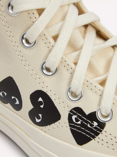 Converse High 'Chuck Taylor' Sneakers Multi Heart - White-[-Comme des Garçons Play-3