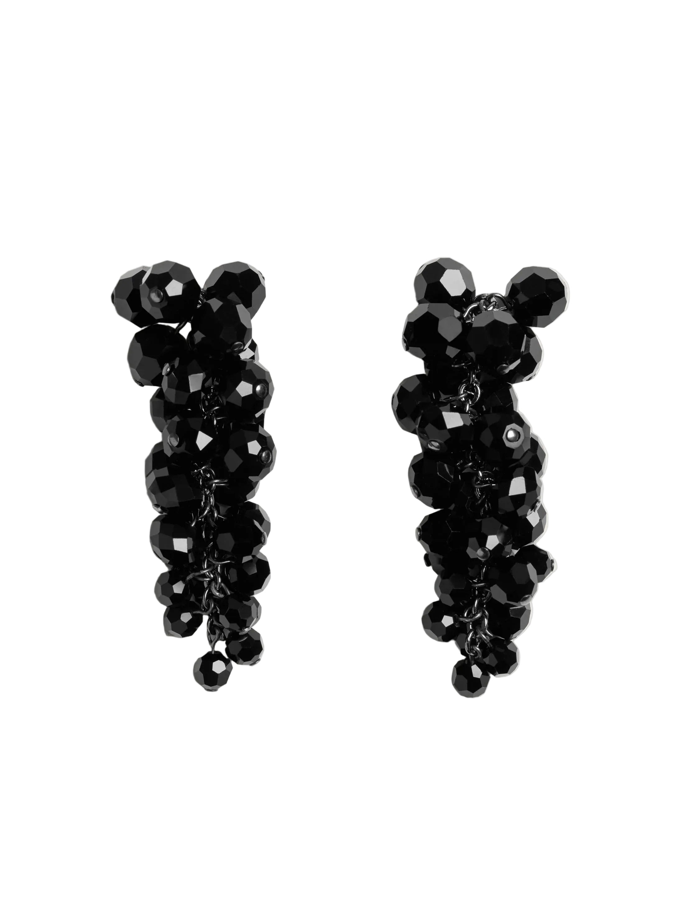 Simone Rocha Cluster Drip Earrings in Jet with clustered crystal bead detailing