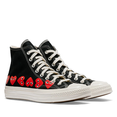 Comme des Garcons Play x Converse - high top Chuck Taylor sneakers in black with multi red heart - 3