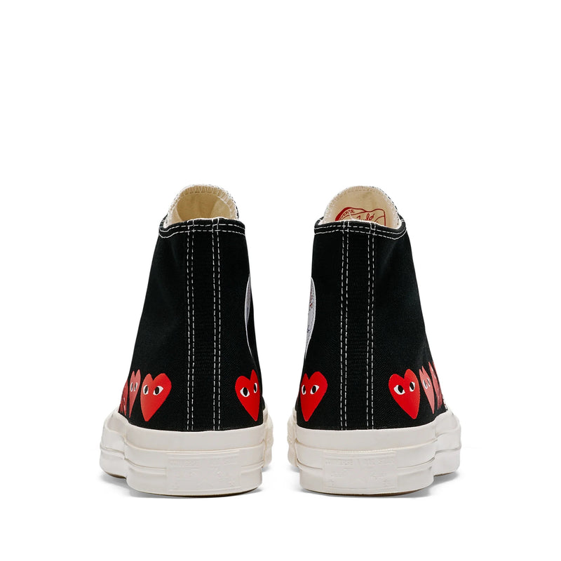 Comme des Garcons Play x Converse - high top Chuck Taylor sneakers in black with multi red heart - 4