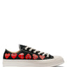 Comme des Garcons Play x Converse - low top Chuck Taylor sneakers in black with multi red hearts - 1