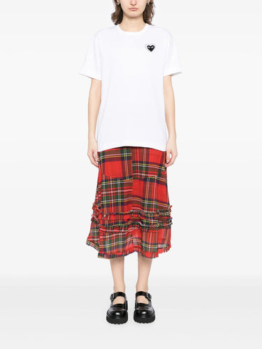 Metalstone Black Heart T-Shirt in White from Comme des Garçons Play