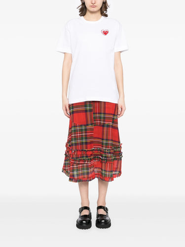 Metalstone Red Heart T-Shirt in White from Comme des Garçons Play