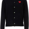 Round-Neck Cardigan Red Heart in Black from Comme des Garçons Play