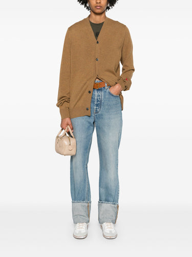 Unisex Knit Cardigan in Camel from Comme des Garçons Play