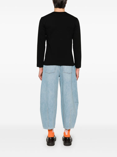 Unisex Long Sleeve Tee Red Heart in Black from Comme des Garçons Play