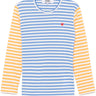 Unisex Long Sleeves Tee Bi-Colour Striped in Blue & Yellow from Comme des Garçons Play