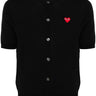 Unisex Round-Neck Cardigan Short-Sleeve in Black from Comme des Garçons Play