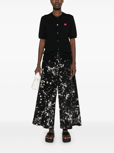 Unisex Round-Neck Cardigan Short-Sleeve in Black from Comme des Garçons Play