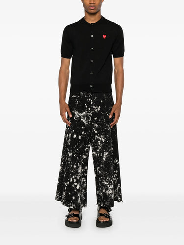 Unisex Round-Neck Cardigan Short-Sleeve in Black from Comme des Garçons Play