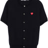 Unisex Round-Neck Cardigan Short-Sleeve in Navy from Comme des Garçons Play
