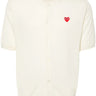Unisex Round-Neck Cardigan Short-Sleeve in Off White from Comme des Garçons Play