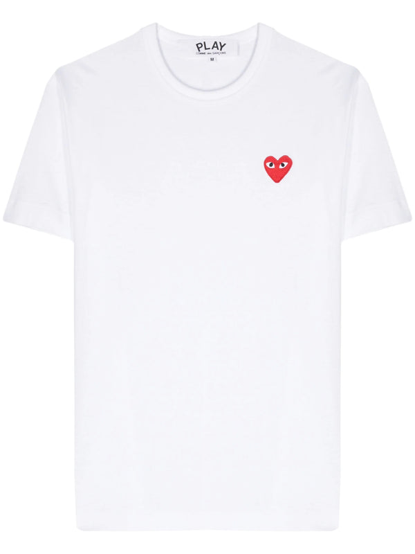 Comme des Garcons Play tee - Unisex Short Sleeve T-Shirt red heart white