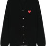 V-Neck Cardigan Red Heart in Black from Comme des Garçons Play