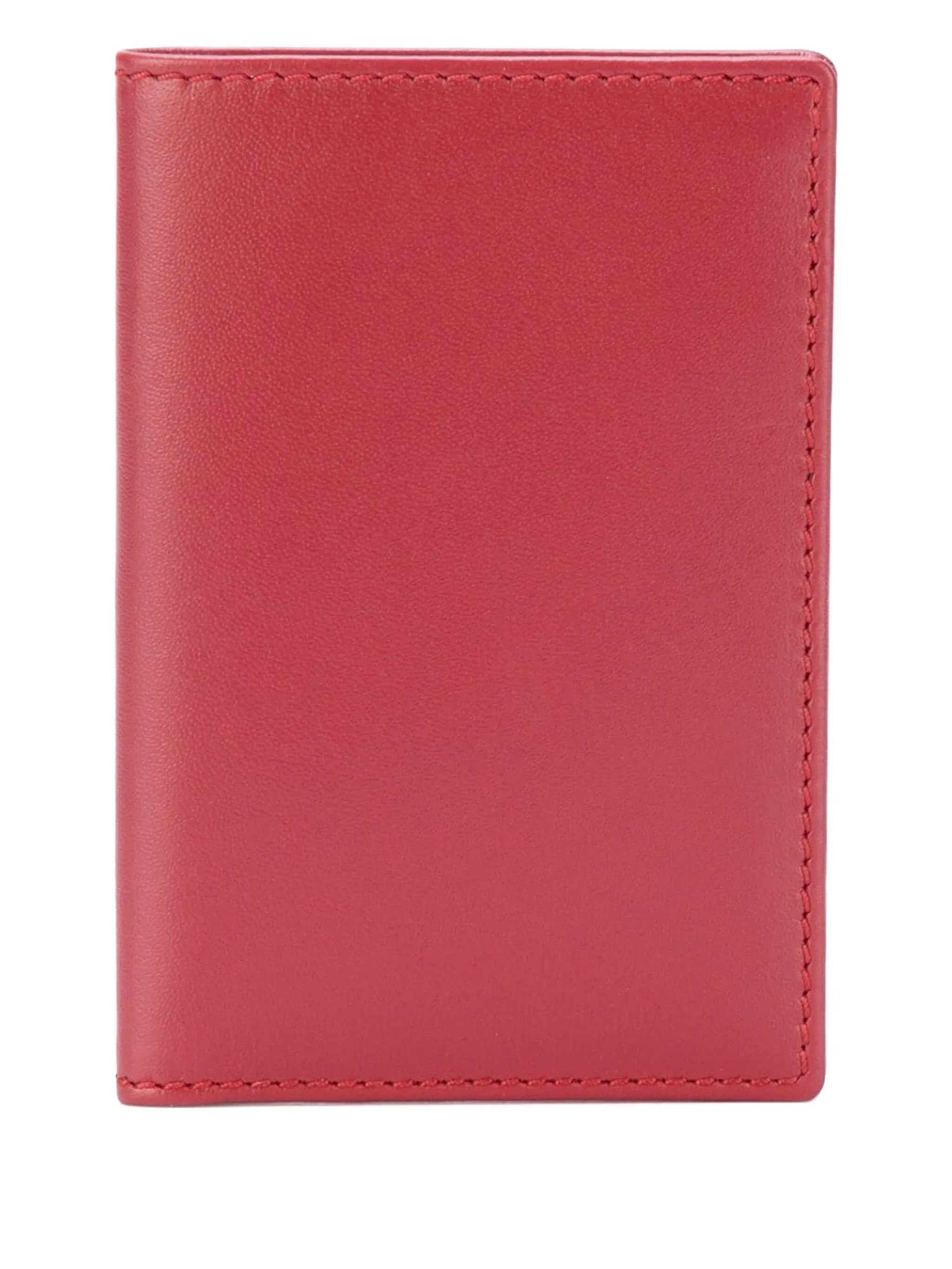 Red leather wallet on a white background