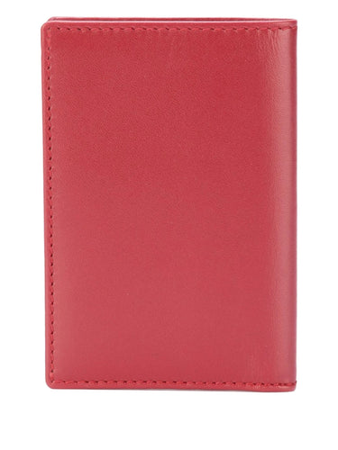 Red leather wallet on a white background