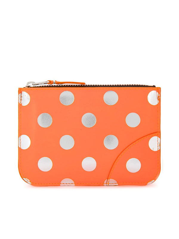 Comme des Garcons Wallets - SA8100GB wallet in orange with silver polka dots - 1