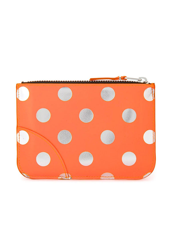 Comme des Garcons Wallets - SA8100GB wallet in orange with silver polka dots - 2
