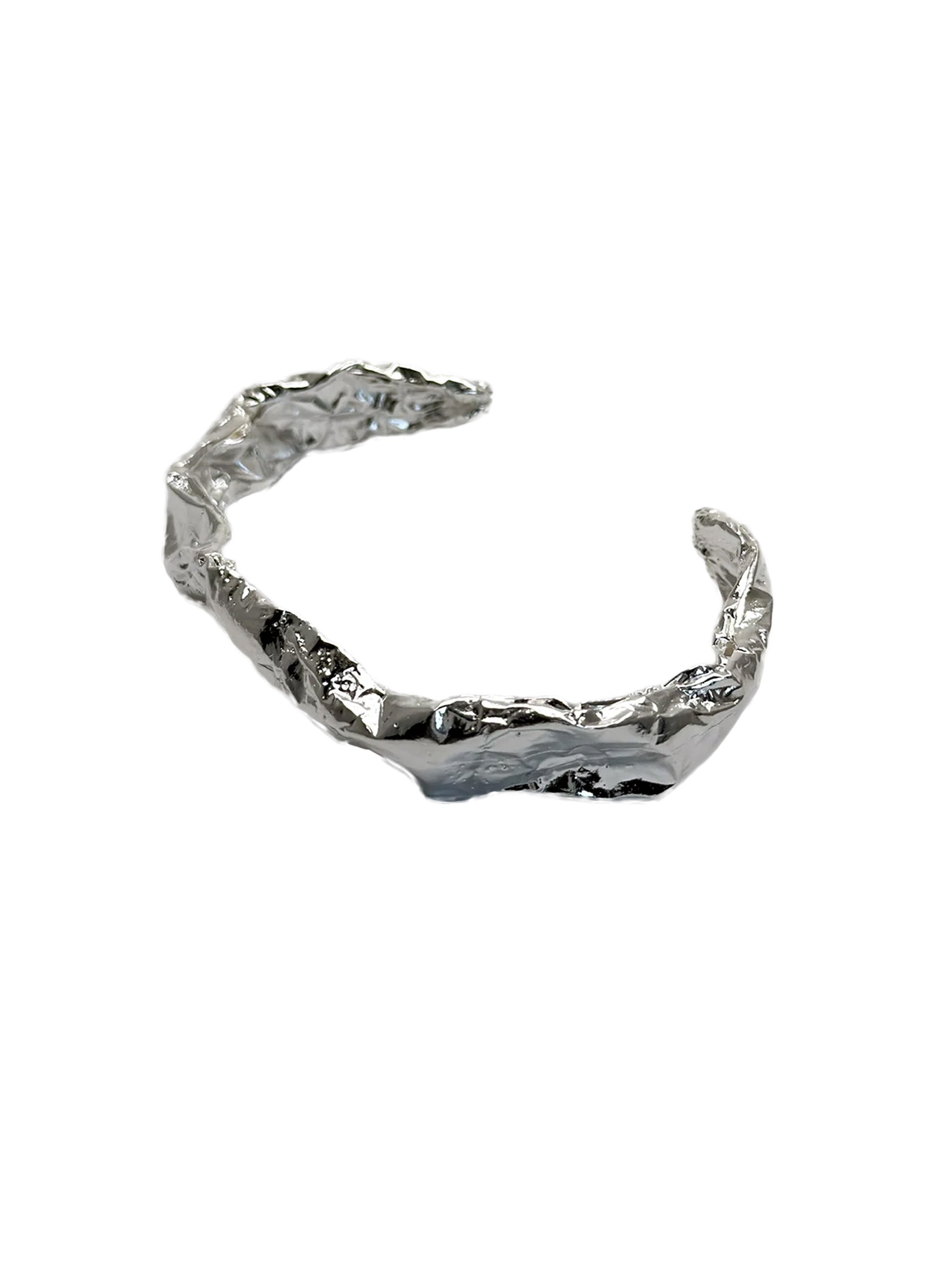 Saskia Diez silver-plated brass cuff bracelet with sculptural texture