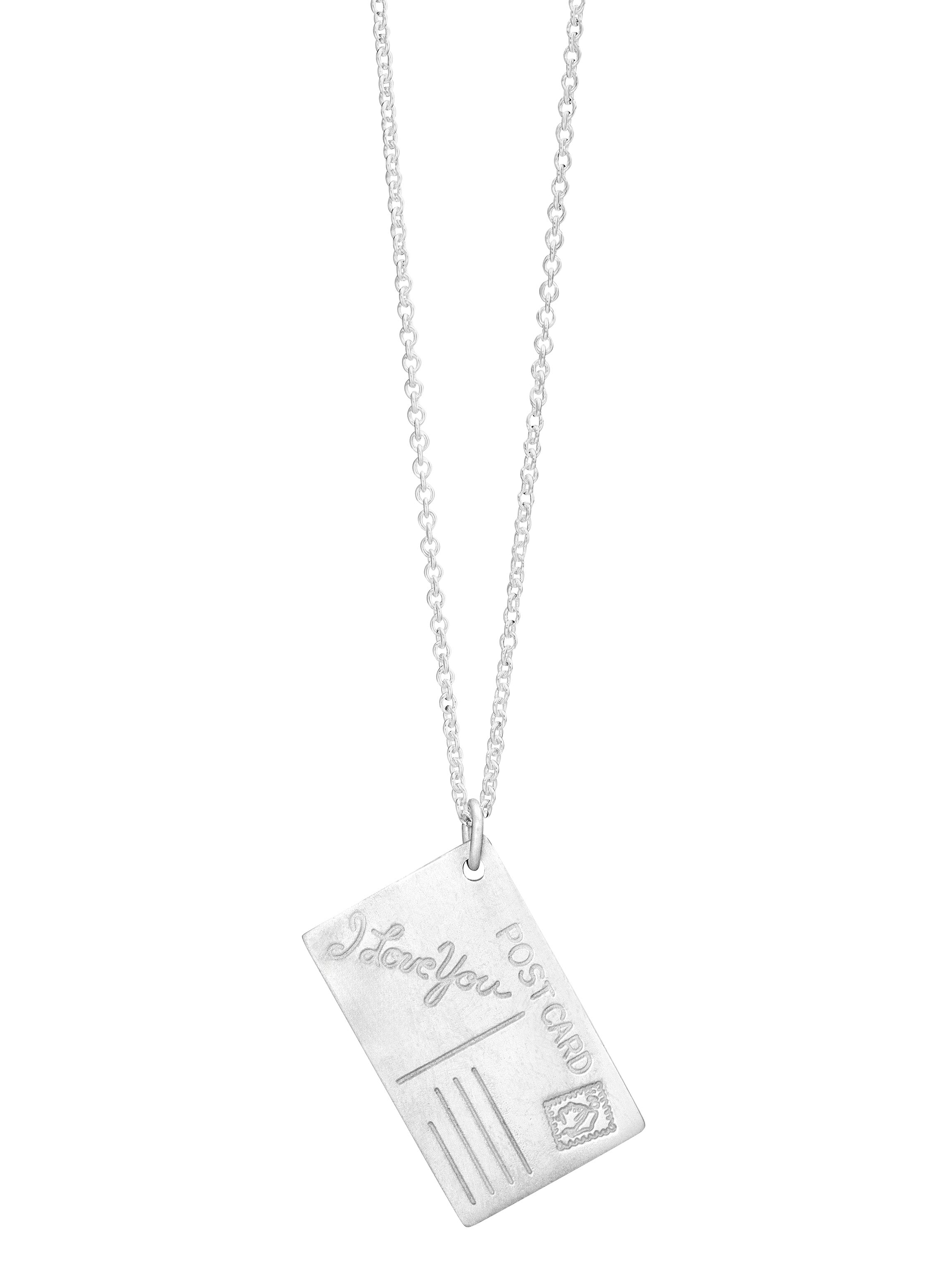 Sterling silver necklace with a post card pendant from Edith Hegedus