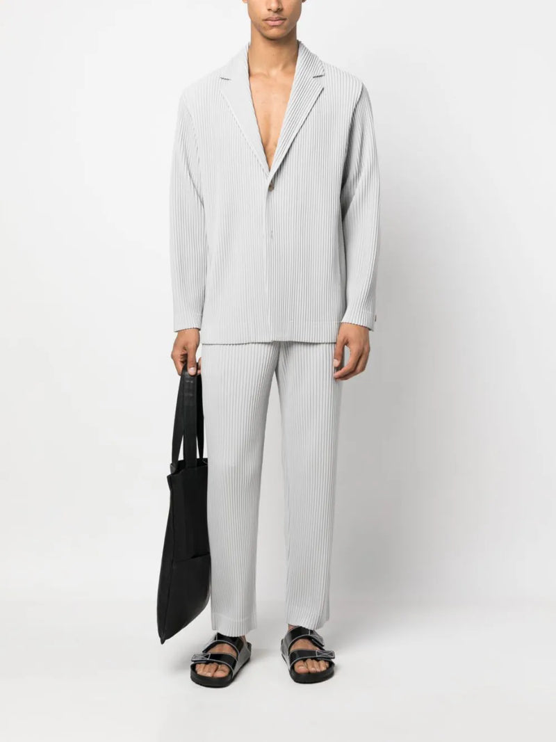 Issey Miyake Homme Plissé | SS23 Pleated Jacket in Light Gray 