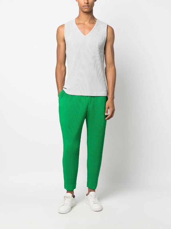 Issey Miyake Homme Plisse │ Slim Fit Pants in Emerald Green