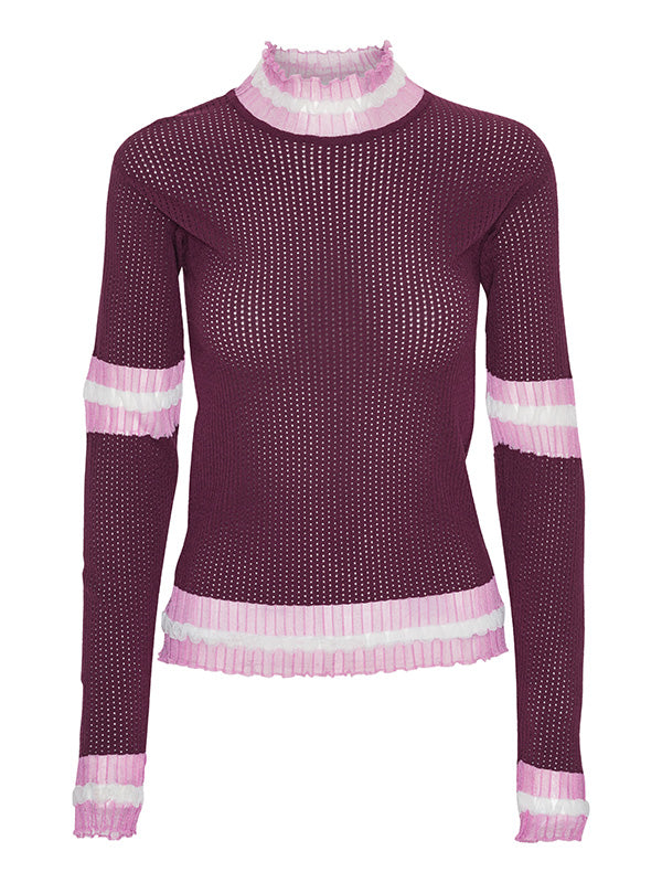 Ajour Turtleneck in Bordeaux Ajour from Henrik Vibskov