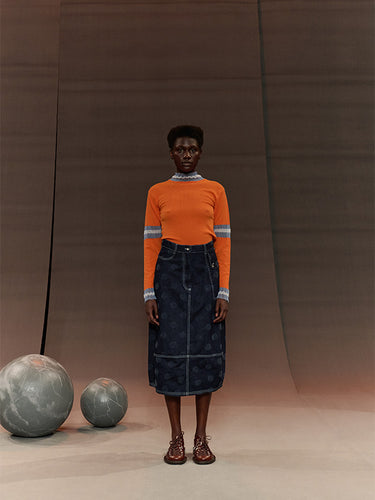 Ajour Turtleneck in Orange Ajour from Henrik Vibskov