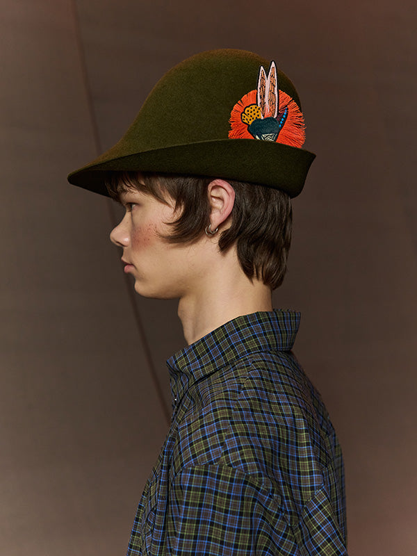 Altitude Felt Hat in Green Felt from Henrik Vibskov