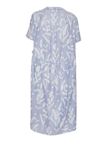 Back view of the Bon Chalant Dress showing the oversized silhouette and all-over ruched detailing.