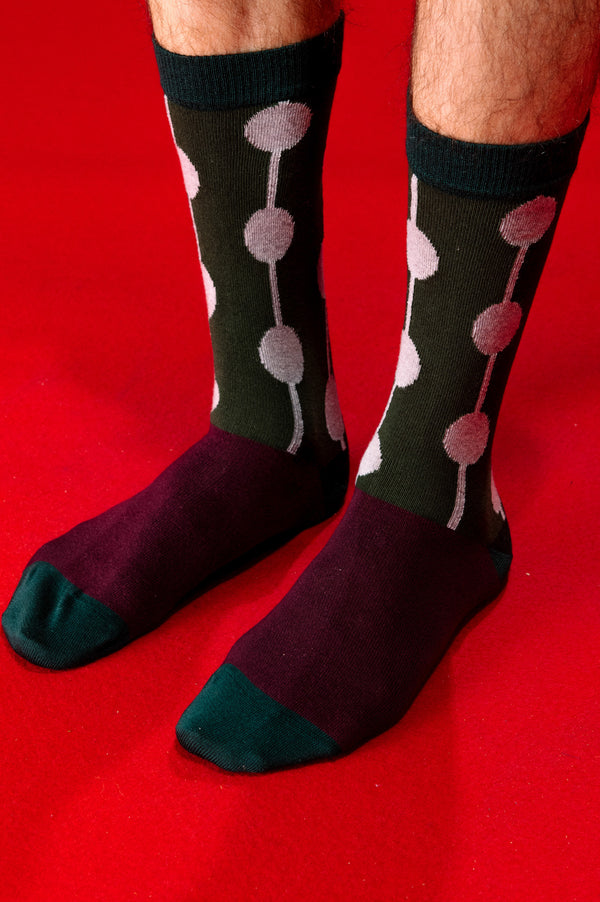 Henrik Vibskov - Bubble wool socks homme in green and grey - 2