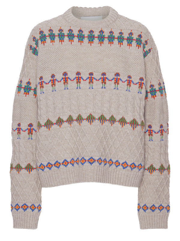 Henrik Vibskov │ Cable Jack Knit Sweat in Beige Multi Knit