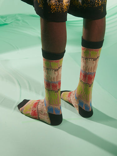 Cannoli Socks Homme - Multi Black Cannoli-[-Henrik Vibskov-3