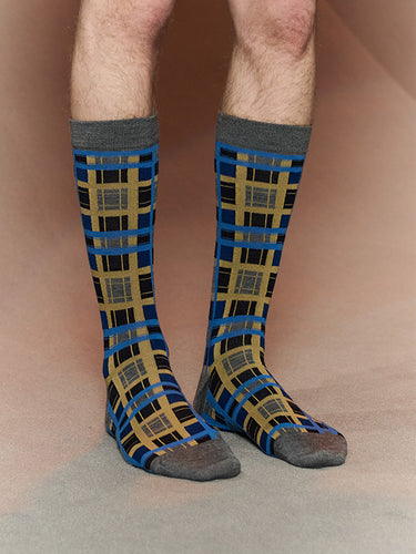 Checks Socks Homme in Checks Lavender from Henrik Vibskov